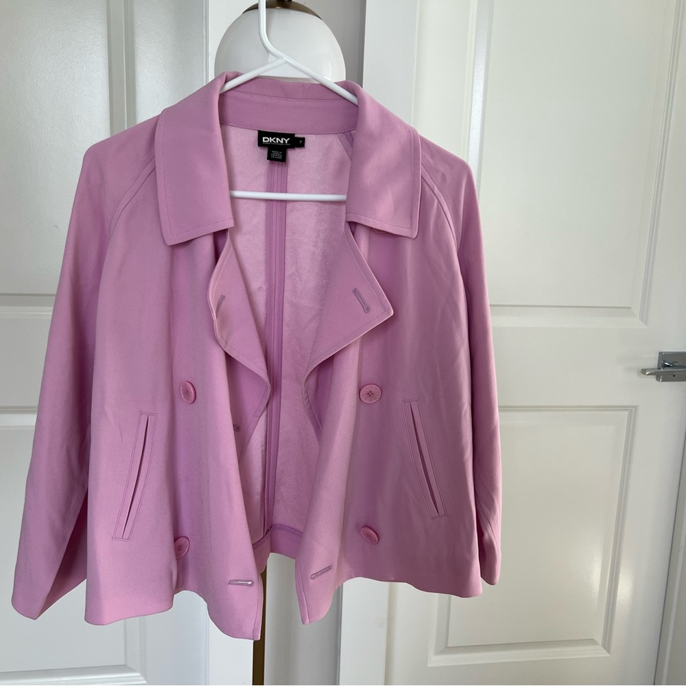 DKNY Women's Light Pink Pea Coat